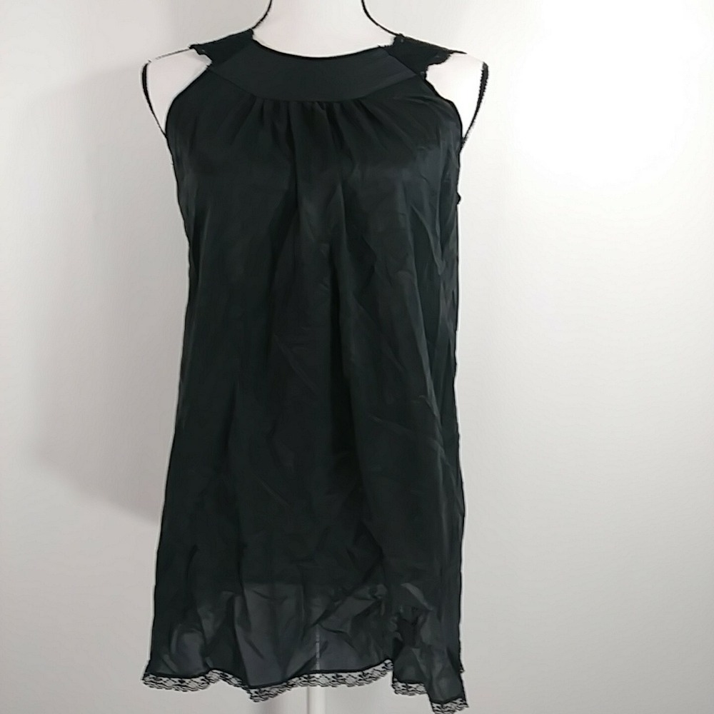 Black Lingerie JC Penney Teddy Nylon Vintage Night Gown Silky Small